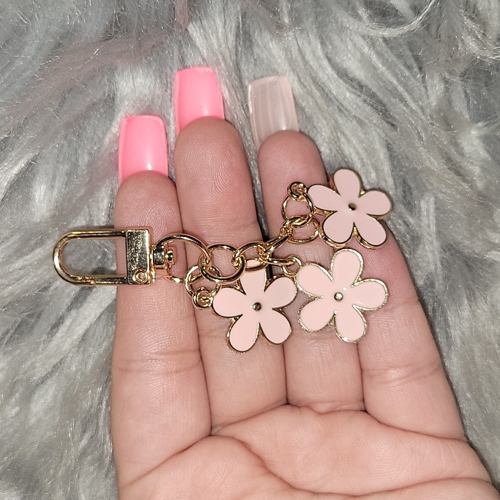 Pink Flower Keychain (2 pack)